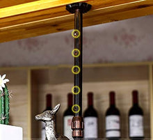 DJSMjbj - Portabicchieri da vino, scaffale per bicchieri da champagne, da soffitto al neon, Nero , 80 cm