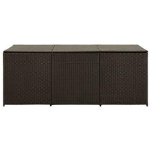 E E-NICES Baule da Giardino in Polyrattan 180x90x75 cm Marrone