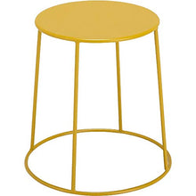 Meubletmoi - Tavolino rotondo in metallo giallo e gambe cablate diametro 35 cm – TERA 2670