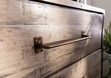 MASSIVMOEBEL24.DE Heavy Industry #217 Cassettiera in Legno di Mango e Ferro - Laccato Marrone - 81x46x122