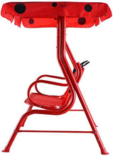 RELAX4LIFE Altalena da Giardino per Bambini con Baldacchino, con 2 Cinture di Sicurezza, 2 Posti, Colore Rosso, 112x75x108 CM