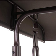 Mendler Dondolo da Esterno a 2 posti HWC-F89 Acciaio Tessuto Marrone Beige