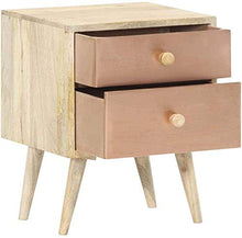 H-CAR Comodino Comodino Comodino Comodino 40x35x50 Cm Legno Massello di Mango