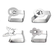 VIccoo 4 pezzi Flower Moon tovaglia in acciaio inox con clip – B
