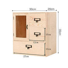Mobile Contenitore In Legno Massello Con 3 Cassetti, Contenitore Cosmetico Desktop Di Grande Capacità, Utilizzato Nel Corridoio Del Bagno Della Camera Da Letto, Completamente Assemblato, 35X30X20CM