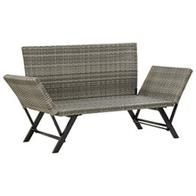 FAMIROSA Panchina da Giardino con Cuscini 176 cm in Polyrattan Grigio