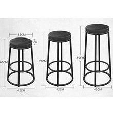Sgabello da bar Bar Stool Ferro Battuto Legno Bar Stool Bar Stool Alta Sedia, High Bar Sedia, Bar Stool Moderno (Color : Wood Surface, Size : 65cm)