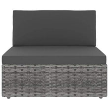 Tidyard Divano Modulare a 3 Posti, Divano da Esterno, Mobili da Giardino in Polyrattan Grigio