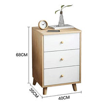 Comodino Comodino con 3 cassetti in Legno Tavolino Comodino Consolle Cassettiera Camera Cabinet per Divano Letto Camera da Letto (Color : White, Size : 40x35x68CM)