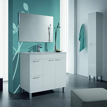 13Casa KONCEPT, Mobile da Bagno a due ante, Melamina, Bianco lucido, 30x25x182 cm