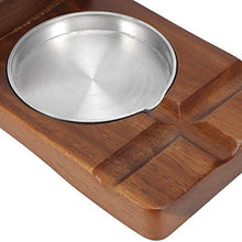 Vassoio in vetro da whisky, vassoio portatile durevole per tazza da whisky, porta sigari comodo vassoio in legno rustico per(Square (with ashtray))