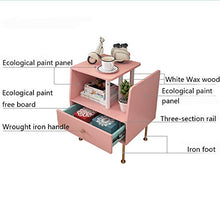 LSX-Comodino Comodino, Semplice e Moderno Piccolo Appartamento Macaron Rosa Letto Camera da Letto Armadio Aperto, Adatto for Soggiorno/Camera da Letto/Studio, 50x37x59,5 cm OYO