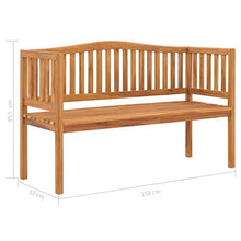 E E-NICES Panchina da Giardino 150 cm in Legno Massello di Teak