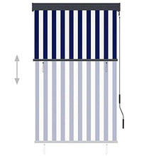 vidaXL - Tenda avvolgibile per esterni, 100 x 250 cm, colore: blu e bianco