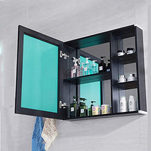 Armadietto da Bagno Armadio da Cucina Multiuso, Mensole, Specchietto, Armadietto da Bagno Fissato al Muro, Specchio Bagno Cabine Nero