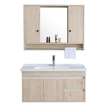 Set di Mobili da Bagno Mobile da Bagno a Muro Simple Balcone Balcone Integrato Cabinet per lavabo in Ceramica Set di Mobile da Bagno Cabinet Set con Specchio (Color : Brown, Size : 48x101x53cm)