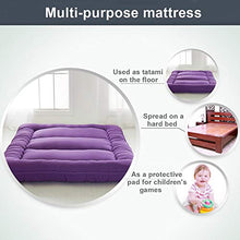 Futon Materasso Singolo per Student Dormitory Materasso Pieghevole Futon, Morbido e Traspirante Addensare Tatami Mat Sleep, Viola