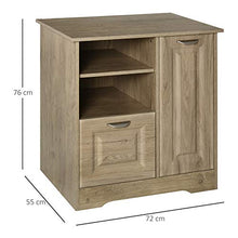 homcom Mobile Multiuso con Cassetto Schedario, Armadietto e Mensole, Arredamento Ufficio, Casa, Studio, 72x55x76cm