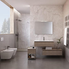 bonussi Mobile Bagno Sospeso 100-120 cm Lavabo Specchio 2 Pensili e Sgabello Malcom Rovere Trancè