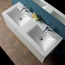 Kiamami Valentina MOBILE DA BAGNO MODERNO GRIGIO DA 120 CM CON DOPPIO LAVABO | SOLE