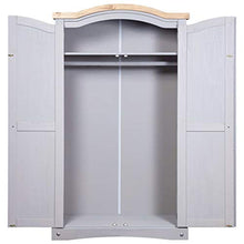 Armadio in Legno di Pino Messicano Corona Range 2 Porte Grigio