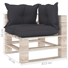 vidaXL Divano da Giardino Pallet 3 Posti con Cuscini in Legno di Pino