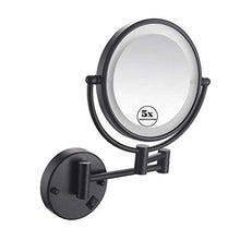 AJH Specchio per Il Trucco Specchio per Il Trucco a LED con Illuminazione 5X Specchio ingranditore Specchio cosmetico per Il Bagno Specchio per Il Viso a Due Lati da 8 Pollici, da