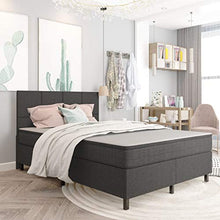 SKM Letto a Molle Grigio Scuro in Tessuto 140x200 cm (73.65kg)