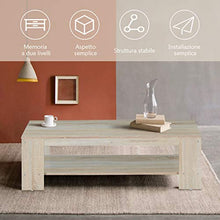 COSTWAY Tavolo da Divano, Tavolo da Salotto, Tavolino da caffè, 120 x 55 x 34 cm, Colore Naturale Legno