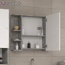 Vicco Armadietto Con Specchio Fynn Specchio per il bagno Cemento Con ripiani