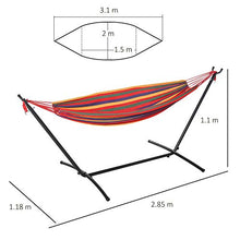 Outsunny Amaca da Giardino Autoportante con Struttura in Acciaio e Cotone Multicolor, Custodia Inclusa