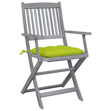 vidaXL Sedie da Giardino Pieghevoli 4pz con Cuscini in Massello Acacia