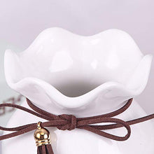 ADISVOT Vasi in Ceramica Bianca Vasi di Fiori con Design Unico A Corda Diverso per Arredamento Domestico - 7 Pollici