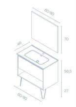 Amizuva Yoko Mobile da bagno, in legno, 60 cm, 3 pezzi