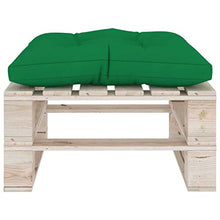 vidaXL Pouf da Giardino su Pallet con Cuscino Verde in Legno di Pino