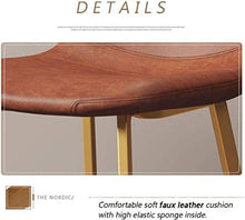 YS Sedia Stile Moderno Bancone Cucina Colazione Gambe in Metallo Sedile in Ecopelle Sgabello da Bar,65 cm,65 cm