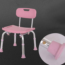 LXLAMP Sedile Doccia con Schienale Rosa con Braccioli, Sgabello Doccia Antiscivolo Regolabile in Altezza for Sedile Doccia for Robuste Gambe in Alluminio, Sedia da Doccia