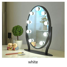 Specchio per Trucco con 9 lampadine Specchio per Trucco a LED in metallo nero Tre tipi di Specchio luminoso Luminoso Specchio Cosmetico Rondes Avec Miroir Adatto per specchiera da bagno Può essere ruo