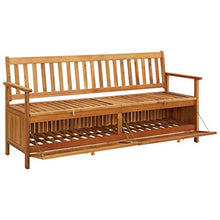 Panchina da giardino con vano portaoggetti, 170 cm, in legno di acacia