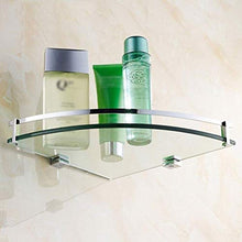 Zixin Bagno Scaffale for Il Bagno Bagno Angolo Scaffale in Vetro temperato 8mm-Spessore a Parete Triangolare, Cromo Lucido