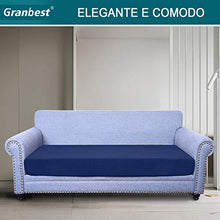 Granbest Premium Idrorepellente Copriseduta Divano Elasticizzato 1/2/3 Posti, Copri Cuscino per Divano in Tessuto Jacquard (3 Posti, Blu Navy)