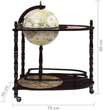 Mobile bar Globe con coperchio e bar carriola con tavoli trolley,Black