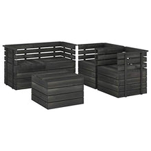 vidaXL Set Divani da Giardino su Pallet 5 pz Legno Pino Grigio Scuro