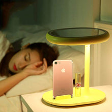 WM Multi-Funzione di Ricarica USB LED Lampada da Tavolo Specchio Creativo Specchiera Trucco Specchio Lampada da Tavolo Luce di Notte mirror-10.27 (Color : Yellow)