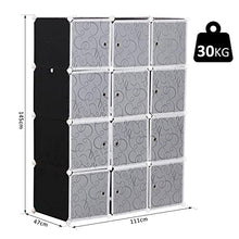 Armadio Guardaroba Componibile 111x47x145 cm Bianco e Nero