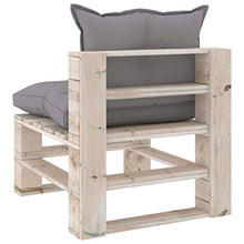 vidaXL Divano Centrale da Giardino Pallet con Cuscini in Legno di Pino