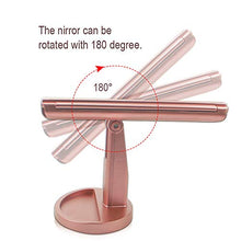 Specchio per il trucco illuminato Vanity 1x / 2x / 3x Ingrandimento a tre vie Trifold con 22 LED Luci Touch Screen e ricarica USB, regolabile a 180 gradi (oro rosa),D'oro