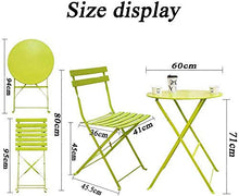 Muy, set di mobili da giardino per patio, tavolo e sedie pieghevoli, 3 pezzi, set da balcone, impermeabile, colore: rosa