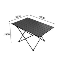 Tavolo da campeggio pieghevole, da giardino, da lavoro, pieghevole, in alluminio, pieghevole, con borsa per il trasporto, 40 x 35 cm, per esterni, per balcone, picnic, pesca
