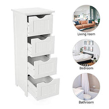 Flyelf Armadietto del Bagno,Mobiletto del Bagno Mobili da Camera da Letto con 4 Cassetti 30 * 30 * 82cm
